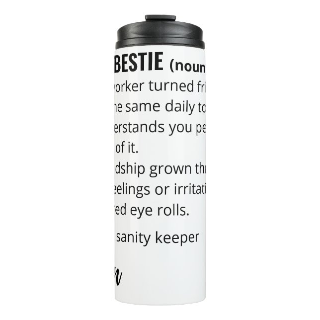 Work Bestie Ice Coffee Cup, Work Bestie Gift, Emot Thermal Tumbler (Front)