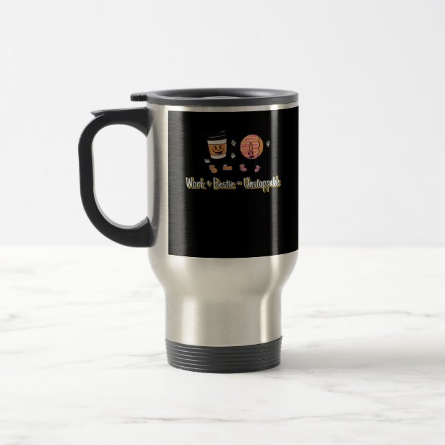 Work Bestie Sticker Travel Mug (Left)