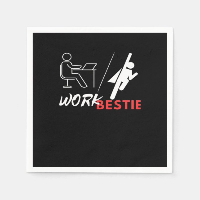 Work Bestie World's Best Work Bestie  Funny Workpl Napkin (Front)