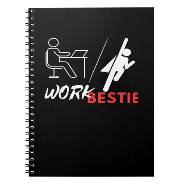 Work Bestie World's Best Work Bestie  Funny Workpl Notebook (Front)