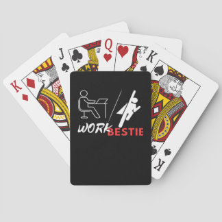 Work Bestie World's Best Work Bestie Funny Workpl Playing Cards