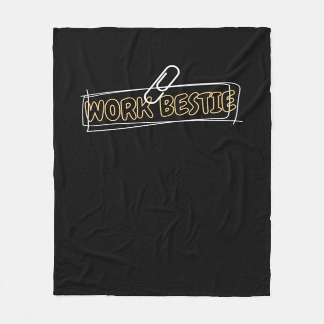 Work Bestie World's Best Work Bestie Funny Workpla Fleece Blanket (Front)