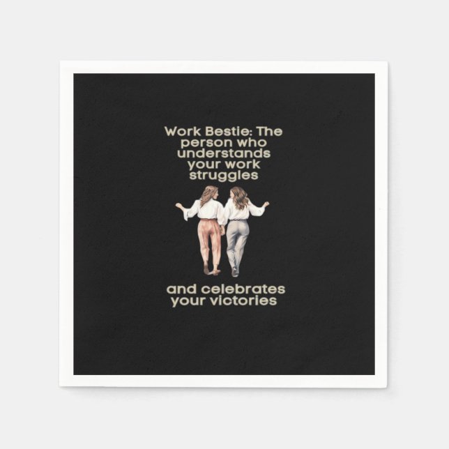 Work Besties Classic Funny Meme Napkin (Front)