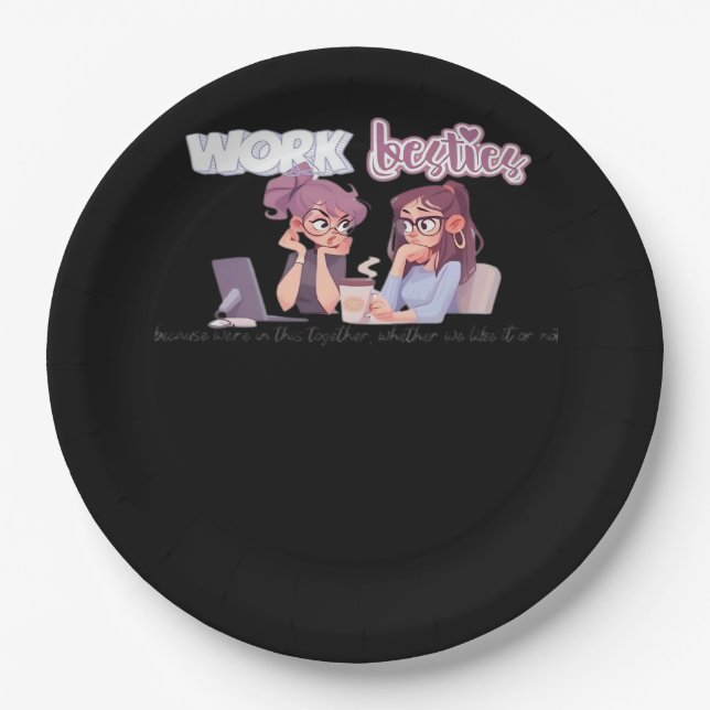 Work Besties In It Together Classic Paper Plate (Front)