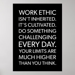 Work Ethic, Work Hard - Motivational Gym Poster
