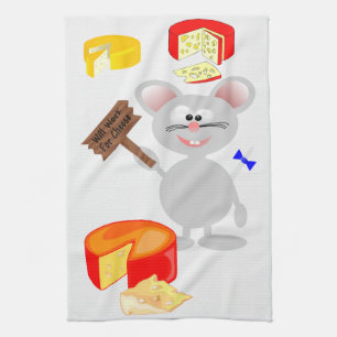 Work For Cheese Tea Towel