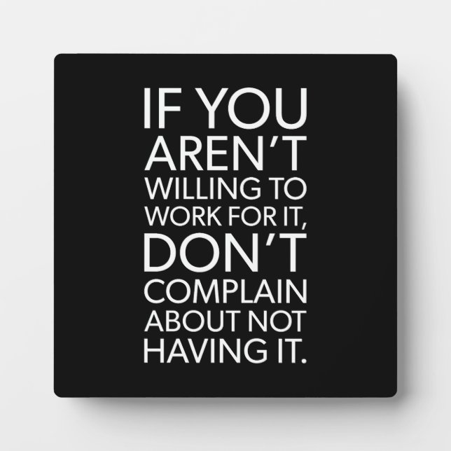 Work For It - Gym, Hustle, Success, Motivational Plaque (Front)