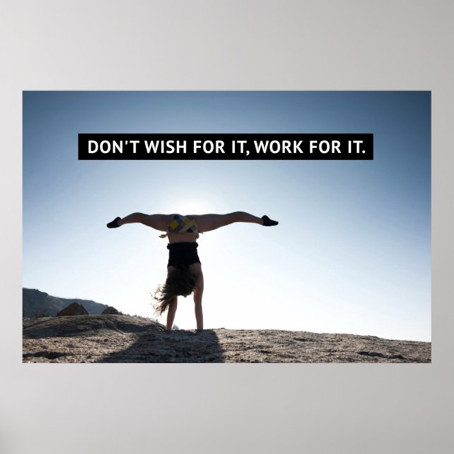 Work For It - Gymnastics Motivation Poster (Front)