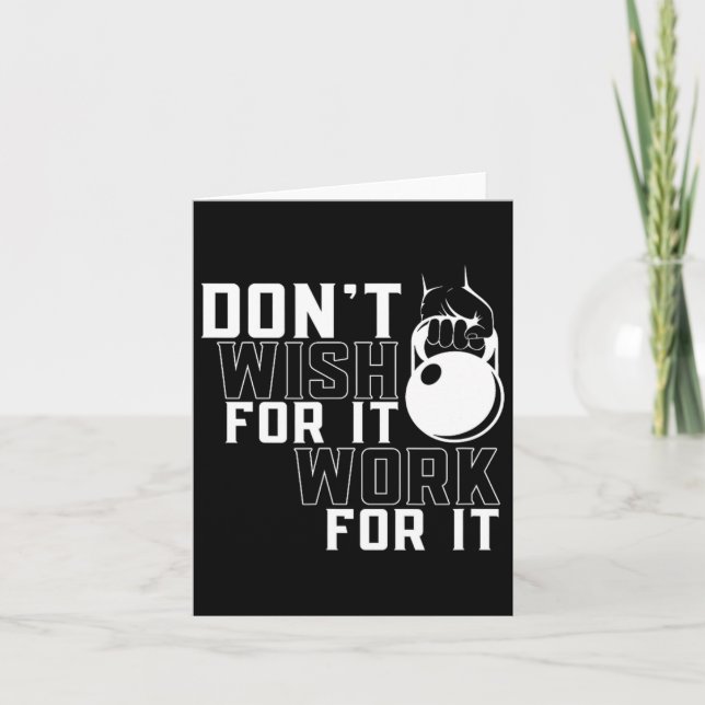 Work For It Weightlifting Workout Gym Fitness Trai Card