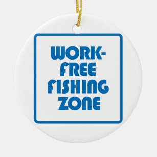 Work Free Fishing Zone Ceramic Tree Decoration
