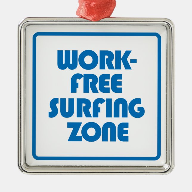 Work Free Surfing Zone Metal Tree Decoration (Front)