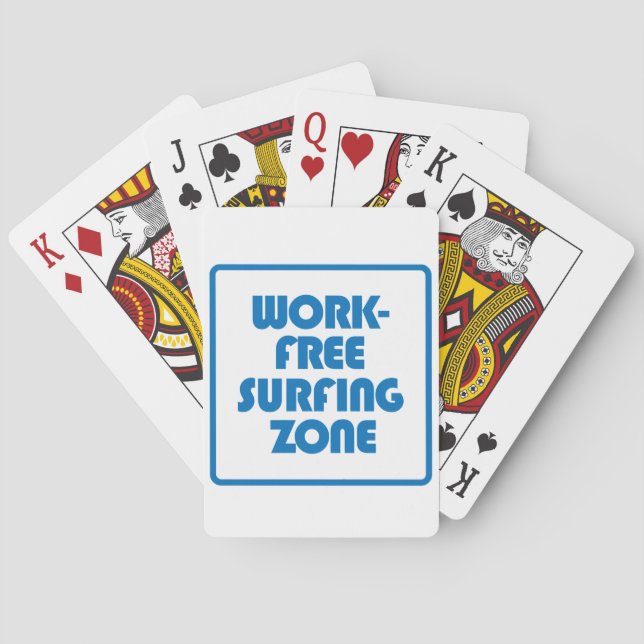 Work Free Surfing Zone Playing Cards (Back)