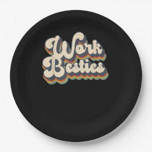 Work Friends Work Besties Matching Employee Cowork Paper Plate