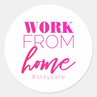 Work from Home Classic Round Sticker
