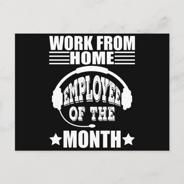 Work From Home Employee Of The Month Holiday Postcard (Front)