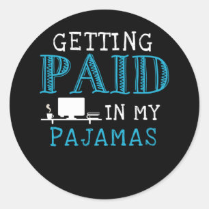 Work From Home Funny Homeoffice Job Classic Round Sticker