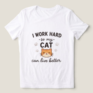 Work Hard Cat Lover Funny T-Shirt Tri-Blend Shirt