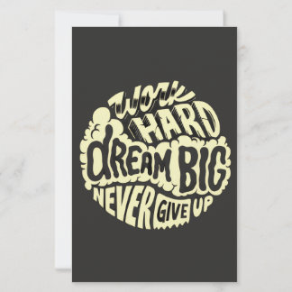 Work hard dream big stationery