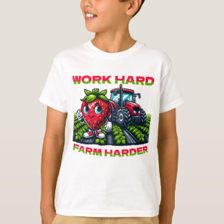 Work Hard, Farm Harder Funny Tractor T-Shirt