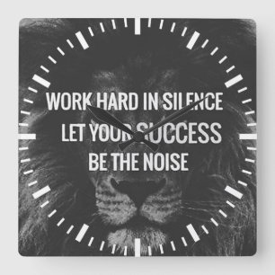 Work Hard In Silence - Motivational Square Wall Clock