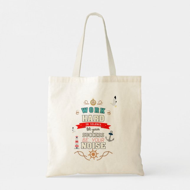 Work Hard in Silence  Tote Bag (Back)