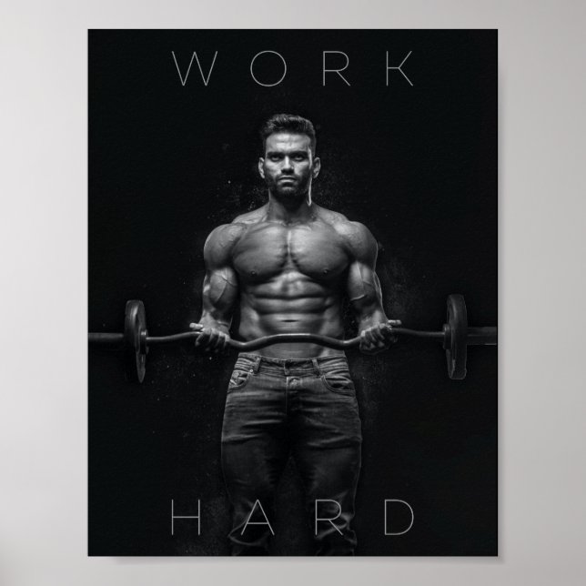 Work Hard | Motivational Gym Poster (Front)