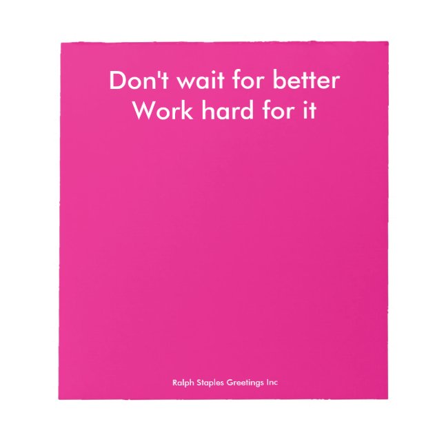 Work Hard Notepad (Front)