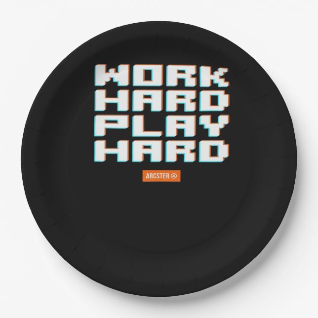 Work Hard Play Hard Classic Sloth Paper Plate (Front)