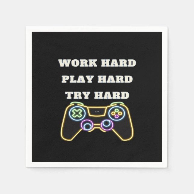 Work Hard Play Hard Classic Trending Napkin (Front)