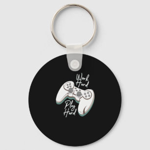 Work Hard Play Hard Essential Funny Key Ring