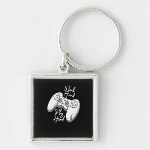 Work Hard Play Hard Essential Funny Key Ring