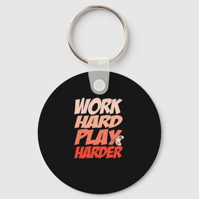 Work Hard Play Hard Essential - Labour Day Key Ring (Front)