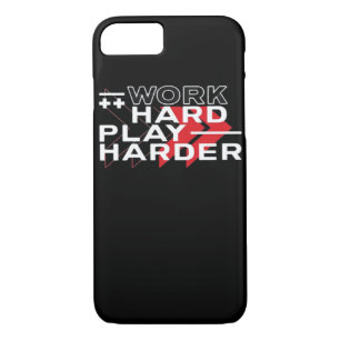 Work Hard Play Hard Motivational Gaming Hustling C Case-Mate iPhone Case