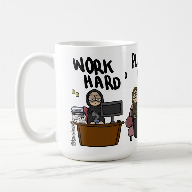 Work Hard, Play Hard, Nap Hard Coffee Mug (Left)