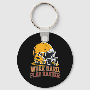Work Hard Play Harder Football Helmet For Labour G Key Ring