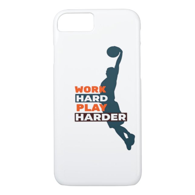 Work Hard Play So Hard Basketball Player Classic Case-Mate iPhone Case (Back)