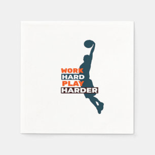 Work Hard Play So Hard Basketball Player Classic Napkin
