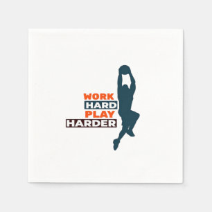 Work Hard Play So Hard Basketball Player Classic Napkin