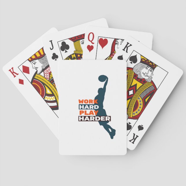 Work Hard Play So Hard Basketball Player Classic Playing Cards (Back)