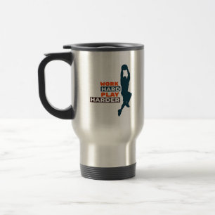 Work Hard Play So Hard Basketball Player Classic Travel Mug