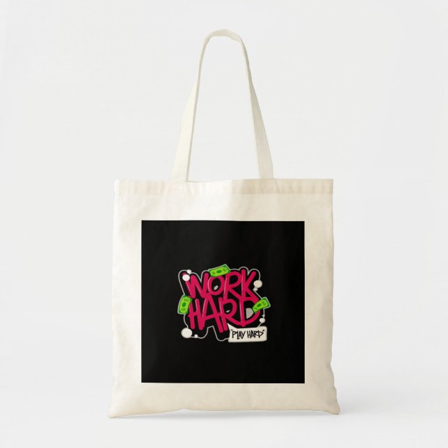 Work Hard Play so Hard Classic Funny Tote Bag (Front)