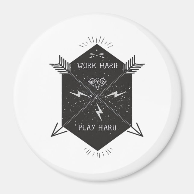 Work Hard Play So Hard Classic Magnet (Front)