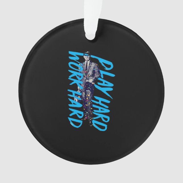 Work Hard Play so Hard Classic Meme Ornament (Front)