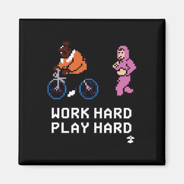 Work Hard Play so Hard - Cloud Nine Classic Magnet (Front)
