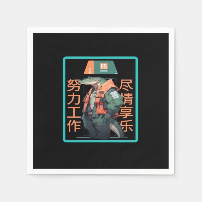 Work Hard Play so Hard Crocodile Napkin (Front)
