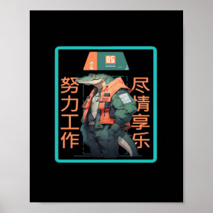 Work Hard Play so Hard Crocodile Poster