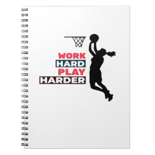 Work Hard Play So Hard Female Basketball Player Cl Notebook