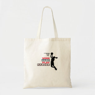 Work Hard Play So Hard Female Basketball Player Cl Tote Bag