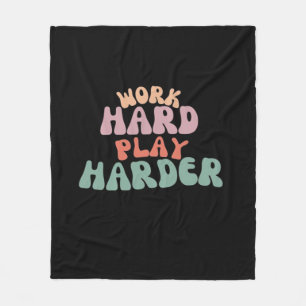 Work Hard Play So Hard Funny Sloth Fleece Blanket