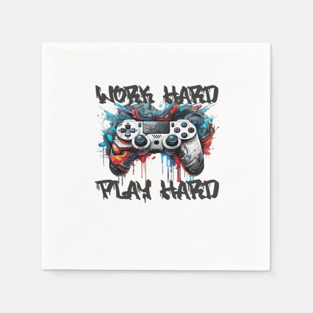Work Hard, Play So Hard - Labour Day  Napkin (Front)